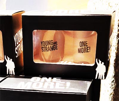 Get your very own Young and Strange shot glasses at their merch table